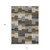 10' X 14' Brown Beige And Ivory Geometric Washable Indoor Outdoor Area Rug