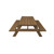 94" Brown Solid Wood Outdoor Picnic Table with Umbrella Hole Home Accent