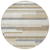 8' Ivory Beige And Taupe Round Striped Washable Indoor Outdoor Area Rug