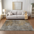 8' X 10' Gray Silver And Charcoal Abstract Washable Indoor Outdoor Area Rug