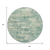 8' Teal Blue Linen And Pale Aqua Round Abstract Washable Indoor Outdoor Area Rug
