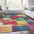 10' X 14' Gold Navy Blue And Purple Geometric Washable Indoor Outdoor Area Rug