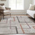 10' X 14' Taupe Charcoal And Copper Geometric Washable Indoor Outdoor Area Rug
