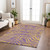 10' X 14' Purple And Copper Animal Print Washable Indoor Outdoor Area Rug