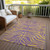 10' X 14' Purple And Copper Animal Print Washable Indoor Outdoor Area Rug