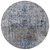 8' Blue And Gray Round Floral Washable Indoor Outdoor Area Rug - Blue, Gray