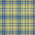 9' X 12' Yellow Blue And Ivory Plaid Washable Indoor Outdoor Area Rug