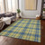9' X 12' Yellow Blue And Ivory Plaid Washable Indoor Outdoor Area Rug