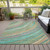 8' X 10' Teal Blue Pink And Peach Abstract Washable Indoor Outdoor Area Rug