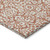 10' X 14' Coral And Ivory Damask Washable Indoor Outdoor Area Rug
