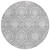 8' Gray And Silver Round Medallion Washable Indoor Outdoor Area Rug