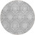 8' Gray And Silver Round Medallion Washable Indoor Outdoor Area Rug