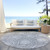 8' Gray And Silver Round Medallion Washable Indoor Outdoor Area Rug