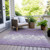 10' X 14' Purple And Ivory Damask Washable Indoor Outdoor Area Rug - 880016434712