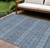 8' X 10' Navy Blue And Sky Blue Floral Medallion Washable Indoor Outdoor Area Rug