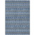 8' X 10' Navy Blue And Sky Blue Floral Medallion Washable Indoor Outdoor Area Rug