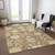 10' X 14' Copper Green And Ivory Floral Washable Indoor Outdoor Area Rug