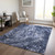 10' X 14' Navy Blue And Gray Abstract Washable Indoor Outdoor Area Rug - Navy Blue, Gray