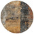 8' Copper And Black Round Abstract Washable Indoor Outdoor Area Rug