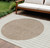 9' X 12' Ivory And Brown Striped Washable Indoor Outdoor Area Rug