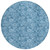 8' Blue And Denim Blue Round Floral Washable Indoor Outdoor Area Rug - Blue, Denim Blue