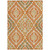 8' X 10' Orange Peach And Ivory Floral Washable Indoor Outdoor Area Rug