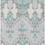 9' X 12' Mint Green Teal Blue And Ivory Ikat Washable Indoor Outdoor Area Rug