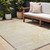 9' X 12' Gold and White Abstract Washable Non Skid Indoor Outdoor Area Rug - Gold, White