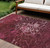 10' X 14' Merlot Blush And Gray Abstract Washable Indoor Outdoor Area Rug