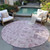 8' Pink Mauve And Blush Round Oriental Washable Indoor Outdoor Area Rug
