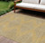 9' X 12' Gold And Ivory Geometric Washable Indoor Outdoor Area Rug - 608219380946