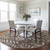 8' Brown And Beige Round Floral Washable Indoor Outdoor Area Rug
