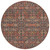 8' Round Red and Dark Blue Round Floral Washable Non Skid Indoor Outdoor Area Rug