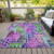 9' X 12' Purple Lilac And Green Village Houses Washable Indoor Outdoor Area Rug