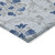 9' X 12' Sky Blue And Gray Floral Washable Indoor Outdoor Area Rug