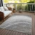 10' X 14' Gray Silver And Beige Abstract Washable Indoor Outdoor Area Rug