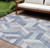9' X 12' Denim Blue Geometric Washable Indoor Outdoor Area Rug - Denim Blue
