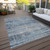 10' X 14' Sky Blue And Navy Blue Abstract Washable Indoor Outdoor Area Rug Transitional Style - Sky Blue, Navy Blue Color