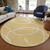 8' Gold And Ivory Round Abstract Washable Indoor Outdoor Area Rug Transitional Style - Gold, Ivory Color