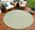 8' Artichoke Green And Ivory Round Chevron Washable Indoor Outdoor Area Rug