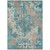 10' X 14' Teal Blue Ivory And Light Brown Damask Washable Indoor Outdoor Area Rug