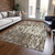 10' X 14' Brown And Ivory Abstract Washable Indoor Outdoor Area Rug Transitional Style - Brown, Ivory Color