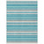 10' X 14' Teal Blue Gray And Ivory Striped Washable Indoor Outdoor Area Rug