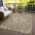 10' X 14' Taupe Copper And Beige Medallion Washable Indoor Outdoor Area Rug