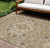 10' X 14' Taupe Copper And Beige Medallion Washable Indoor Outdoor Area Rug