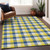 8' X 10' Yellow Blue And Beige Plaid Washable Indoor Outdoor Area Rug