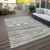 9' X 12' Gray Ivory And Beige Faux Bois Washable Indoor Outdoor Area Rug