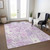 9' X 12' Lavender Purple And Lilac Floral Washable Indoor Outdoor Area Rug - Lavender, Purple, Lilac