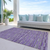 10' X 14' Purple And Lavender Striped Washable Indoor Outdoor Area Rug