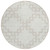 8' Ivory And Beige Round Geometric Washable Indoor Outdoor Area Rug Transitional Style - Ivory, Beige Color